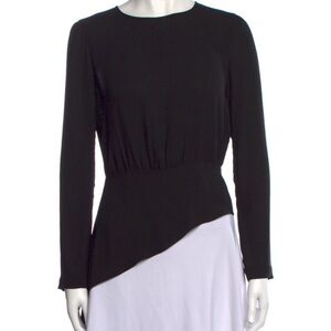 Ramy Brook Black Sheer Asymmetric Top